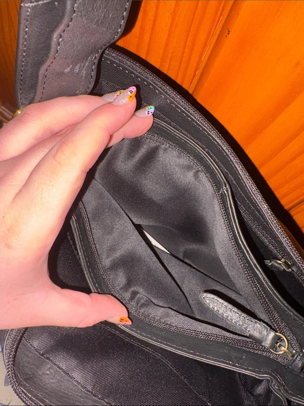 Black leather purse